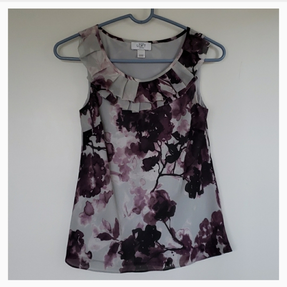 Ann Taylor Loft Petites Ruffle Collar Top
